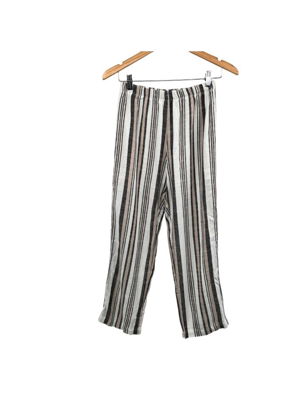 Klaveli Womens Striped Pants Pull On Straight Leg Multicolor Size Small